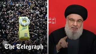 Funerals held for Hezbollah fighters killed in blasts [upl. by Sapowith]