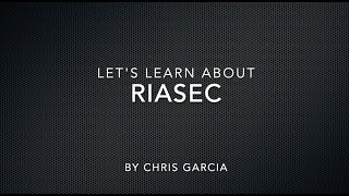 Lets Learn About RIASEC [upl. by Anitneuq]