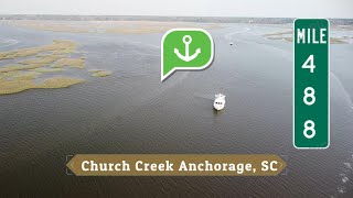 Church Creek Anchorage Aerial on the Great Loop ICW MM 488 [upl. by Joshi546]