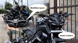 Mt15 Eyes Modification ⚡️  Modified MT15 🔥  shortsfeed yamaha mt15 modified viralvideo [upl. by Wilhelmine288]