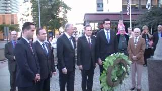 Hungarian president Pál Schmitt meets Cleveland people [upl. by Queri]