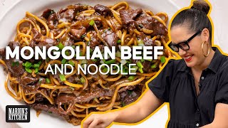 Super Tender Mongolian Beef With Noodles  Marions Kitchen [upl. by Allianora589]