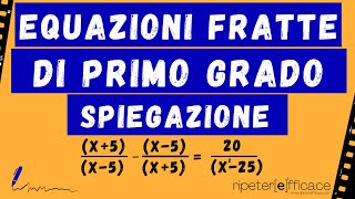 Equazioni fratte di primo grado con spiegazione [upl. by Nedap45]