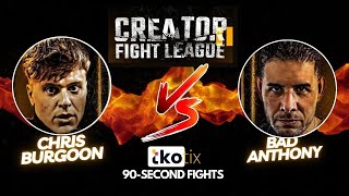 TKOTIX 90Second Fights Chris Burgoon vs Bad Anthony CFL2 [upl. by Sophi]