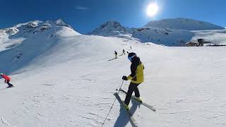 full run from Les Arcs France Grand Col to Arc 1950 skiin [upl. by Norty]