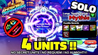 Solo MYTHIC Lunar Temple Portal 4 Units Only Banner Mythic DPS Roblox Anime Defenders Update 4 [upl. by Trebbor404]