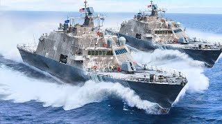 Monstrously Powerful US Navy Ships Patrolling the Sea at High Speed [upl. by Ttelrahc411]