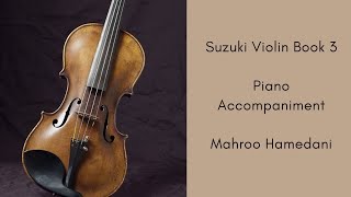 Suzuki violin book 3 piano accompaniment Gavotte in D major by Bach [upl. by Kalman677]