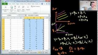 Multiple Regression  Dummy variables and interactions  example in Excel [upl. by Valda]