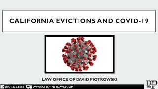 California Eviction Moratorium Due To COVID19 [upl. by Vaenfila726]