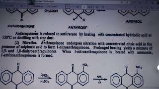 Important Derivatives Of Anthracene Anthraquinone [upl. by Tartan]