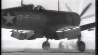 amazing Vought F4U Corsair carrier landing [upl. by Asaeret]