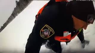 Officer and dog rescue man who fell through ice [upl. by Nywnorb]