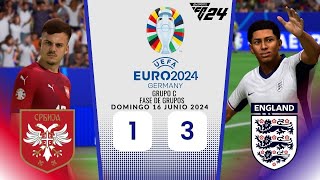 SERBIA  INGLATERRA  UEFA EURO 2024™  GRUPO C  FASE DE GRUPOS  EA SPORTS FC™ 24 [upl. by Quirita]