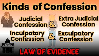 Confession amp its Kinds⚖️👩🏻‍⚖️⚖️Judicial Extra judicial  Inculpatory amp Exculpatory confession [upl. by Balcke]