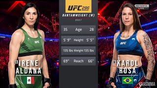 IRENE ALDANA VS KAROL EROSA FULL FIGHT UFC 296 [upl. by Ankeny]