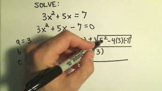 Solving Quadratic Equations using the Quadratic Formula  Example 3 [upl. by Levey184]