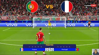 🔴LIVE PENALTIES  PORTUGAL vs FRANCE I UEFA EURO 2024 QUARTER FINAL  RONALDO vs MBAPPE  PES GAME [upl. by Lada]