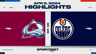 NHL Highlights  Avalanche vs Oilers  April 5 2024 [upl. by Peri]