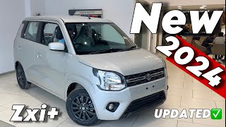 NEW WAGON R ZXI PLUS 2024 TOP MODEL  MARUTI SUZUKI WAGON R ZXI PLUS SILVER COLOUR REVIEW [upl. by Nosle]