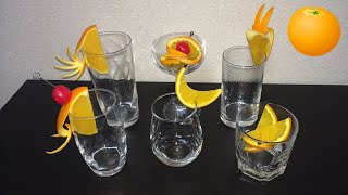 Very simple cocktail decoration orange edition ／ 超簡単♪ カクテル・デコレーションオレンジ編 [upl. by Ajroj]