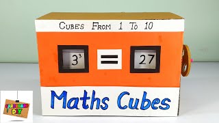 Maths Cubes Working Model For School Exhibition  maths project  maths model  maths day projects [upl. by Roderic]