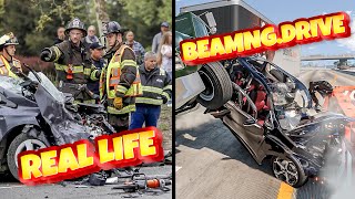 BeamNG Drive  Realistic Freeway Crashes 8 [upl. by Chaney]