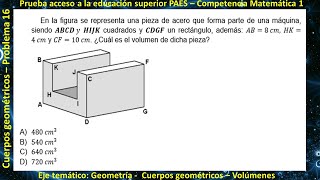 Geometría  Cuerpos geométricos  Problema 16 [upl. by Magill]