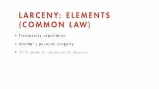 Criminal Law tutorial Larceny  quimbeecom [upl. by Drofnil]