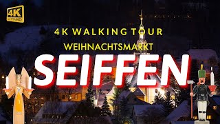 Walking Tour 4K HDR auf dem einzigartigen Weihnachtsmarkt in Seiffen dem Spielzeugdorf im Erzgebirge [upl. by Christye]