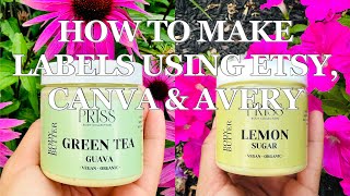 HOW TO MAKE LABELS FOR PRODUCTS ETSY DIGITAL PRODUCTS  CANVA EDITING TUTORIALAVERY LABEL PRINTING [upl. by Page]