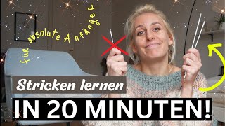 STRICKEN LERNEN in 20 Minuten für absolute ANFÄNGER  das ultimative Zusammenfassungsvideo [upl. by Dlaner]