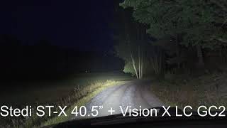 Stedi STX 405” led bar Test  VS 2x Vision X GC2 light cannon multi LED 67” [upl. by Jann]