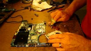 HP DV 9000 6000 MOTHER NO VIDEO REPAIR REFLOW CORRECT USE OF COPPER SHIMS [upl. by Jaycee]