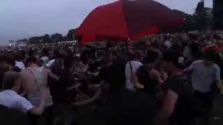 LEEDS FEST 2015 Bring Me The Horizon Happy Song Intro Mosh Pit [upl. by Nodroj]