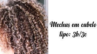 MECHAS LOIRAS EM CABELO TIPO 3B3C Edy Rios O rei dos cachos [upl. by Anirb]