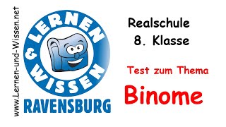 Binome Kurztest Realschule 8 Klasse Baden Württemberg by Lernen und Wissen [upl. by Blumenfeld]