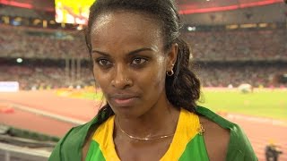 Genzebe Dibabas 1500m Gold Medal Interview  IAAF World Athletics Championships Beijing 2015 [upl. by Lizned]