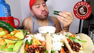 GIANT CHIPOTLE INSPIRED TACOS MUKBANG  Cook At home [upl. by Apurk]