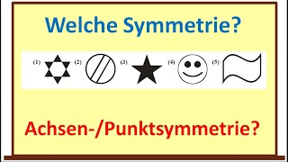 Achsensymmetrie Punktsymmetrie erkennen  Mathewettbewerb Hessen 2005  Auswertung einfach erklärt [upl. by Ecinreb]