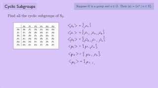 Abstract Algebra 1 Cyclic Subgroups [upl. by Yorick]