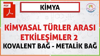 KÄ°MYASAL TÃœRLER ARASI ETKÄ°LEÅžÄ°MLER 2 2020 TYT KOVALENT BAÄž VE METALÄ°K BAÄžYENÄ° MÃœFREDAT [upl. by Anhoj168]