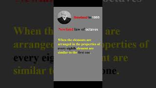 Newland law of octaves periodictable chemistry law elements [upl. by Neelrahc]