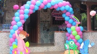 🤩 DECORACION CON GLOBOS  MONSTER INC  UNIVERSITY [upl. by Freemon]