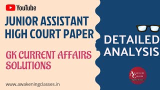 JUNIOR ASSISTANT HIGH COURT JAMMU KASHMIR AND LADAKH QUESTION PAPER DETAILED ANALYSIS [upl. by Christie]