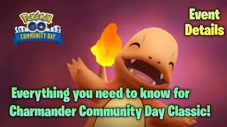 Charmander Community Day Classic details Pokemon Go [upl. by Obala137]