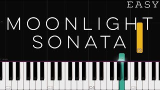 Beethoven  Moonlight Sonata  EASY Piano Tutorial [upl. by Conal]