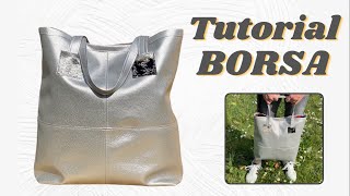 FACILISSIMO Tutorial  Come cucire una BORSA fai da te in tessuto di ecopelle  DIY Tutorial BAG [upl. by Nnaed]