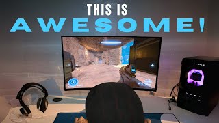 Alienware 32 4K QDOLED Gaming Monitor HANDSON The BEST gaming monitor [upl. by Ettenom]