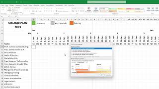 Excel Urlaubsplaner 2024 für Mitarbeiter erstellen  mit Feiertagen Urlaubskalender [upl. by Nnylrebma]